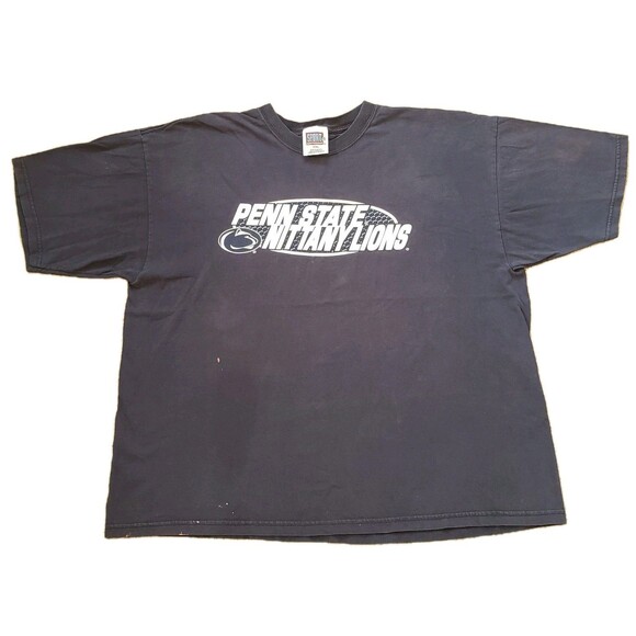 Vintage Thrashed Penn State Nittany Lions Size 2XL Mens Blue NCAA T-Shirt PSU - Picture 1 of 8